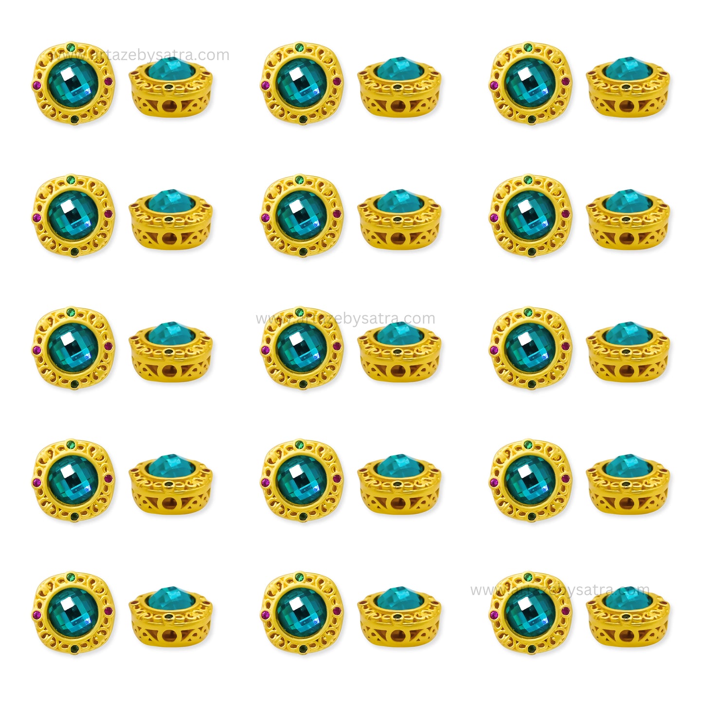 Brass Stone Beads | High Quality | Size : 10mm | Qty : 4pcs
