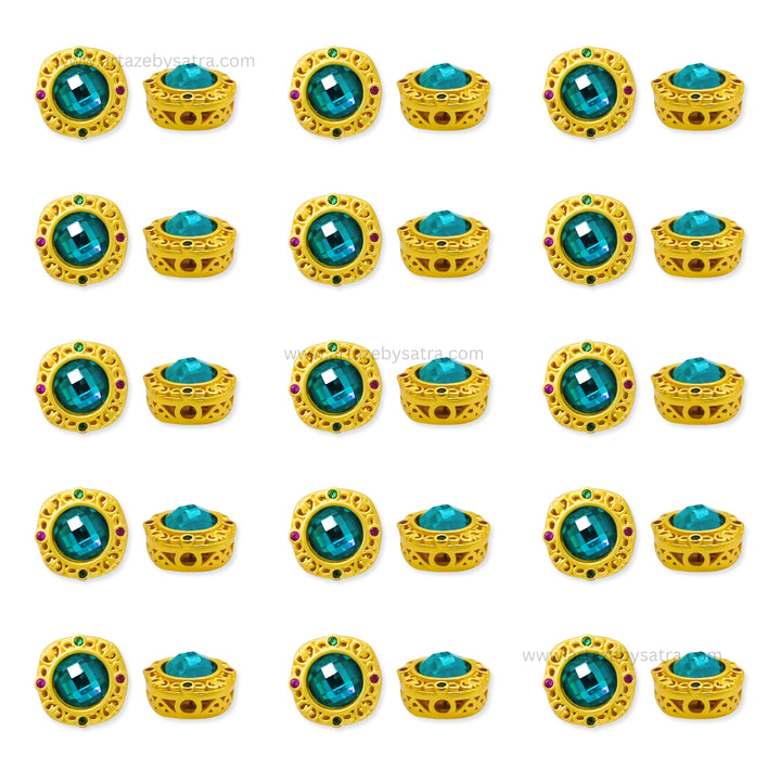 Brass Stone Beads | High Quality | Size : 10mm | Qty : 4pcs