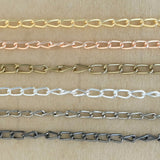 Iron Twisted Link Oval Chain | Size: H-3mm W-7mm | Qty : 100g |  IC04