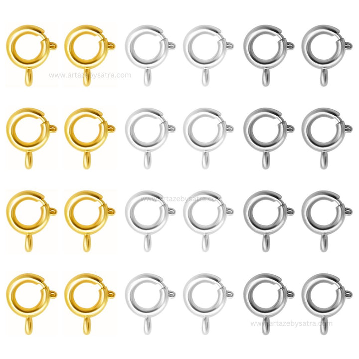 Open Spring Ring Round Clasps | Qty : 25pcs | BF34