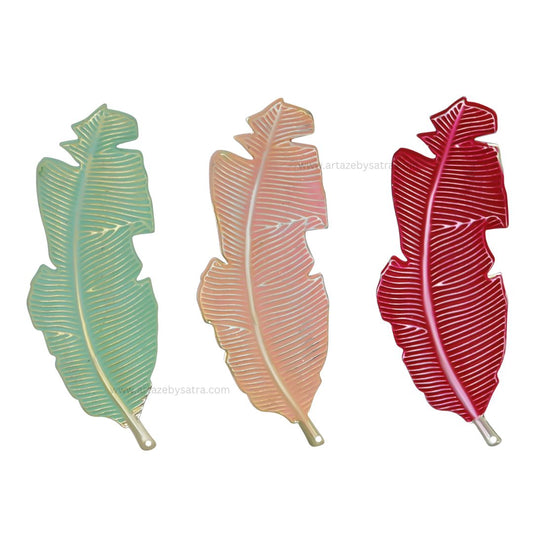 Leaf Coloured Metal Art | Size : 4.9inch | Qty : 10pcs | MA400