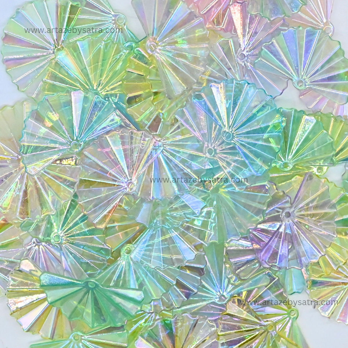 Large Fan Shell Assorted Fan Shell Plastic Beads (1 Hole) | Size : 30mm | Qty : 6pcs ...