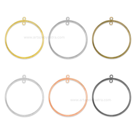 Earring Hoop Plain 2 Loop | Size : 54mm | Qty : 6pcs | EF27
