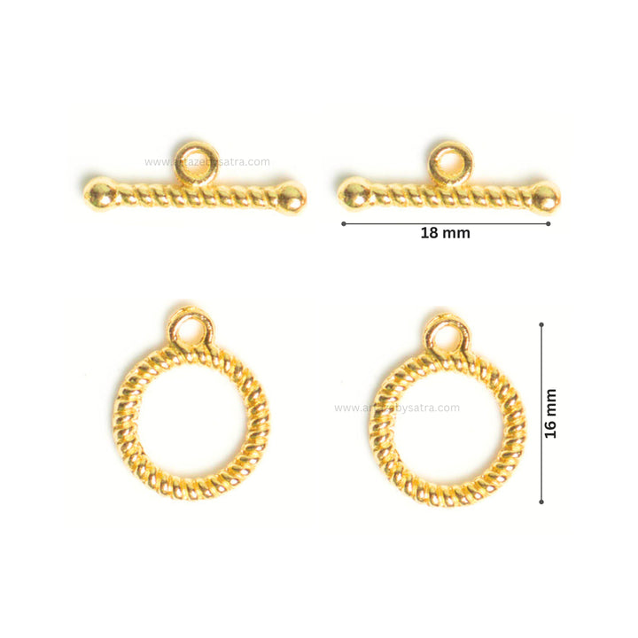 Designer Round Toggle Clasps | Size : 16mm | 20pcs | BF33