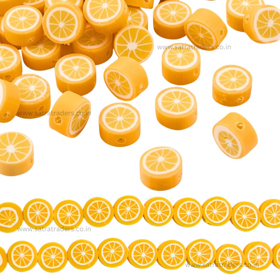 Orange Polymer Clay Fimo Beads | Size: 6mm-2mm | FB12