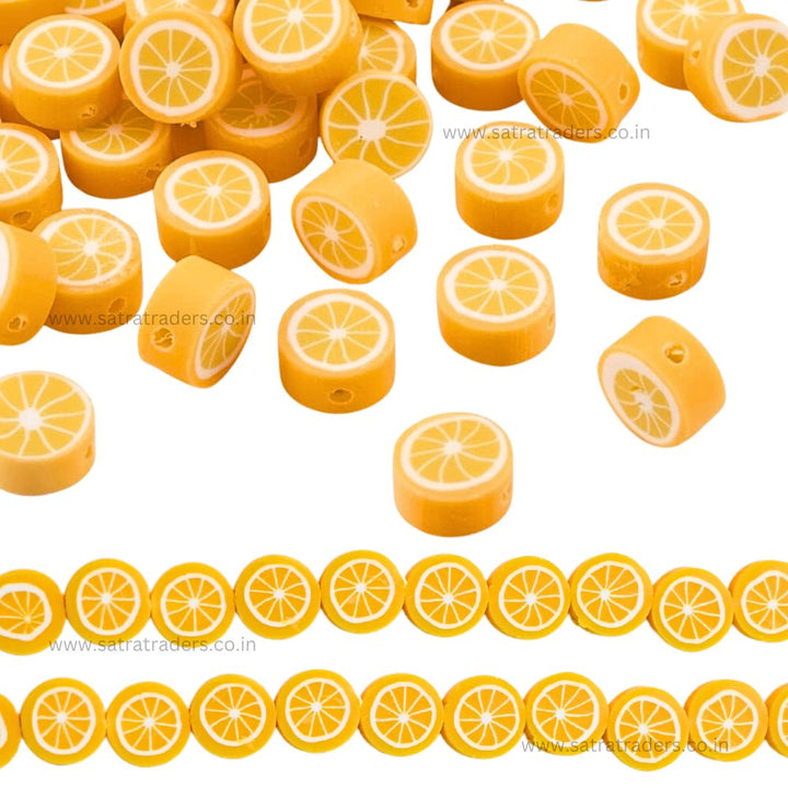 Orange Polymer Clay Fimo Beads | 1 String 40 PCS | FB12