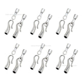 Silver Hook and Eye Jewelry Cord Ends | Qty : 6pcs | BF46