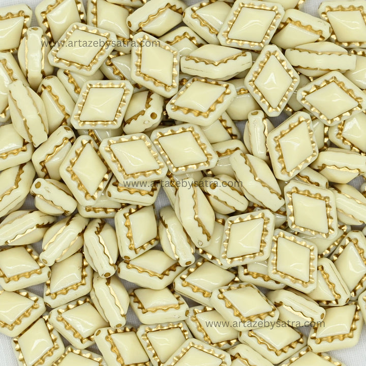 Flat Diamond  Beads | Size : 18mm