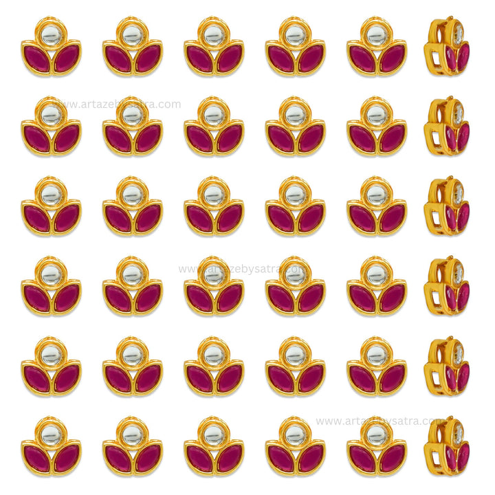 Meenakari Kundan Beads | Size : 11mm | Qty : 12pcs | MK16