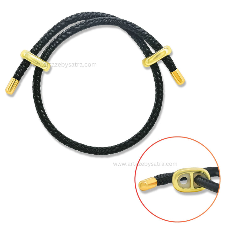 Black Adjustable Bracelet | Size : 2.5inch | Qty : 1pc