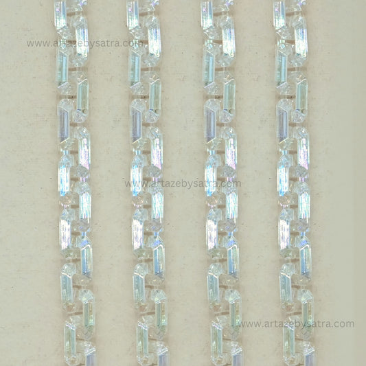 Transparent White Link Chain | Size : 21mm | Qty : 1mtr | AC29