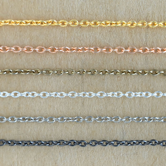 Iron Twisted Link O-Shaped Chain | Size:H-2mm W-2mm| Qty : 100g | IC05