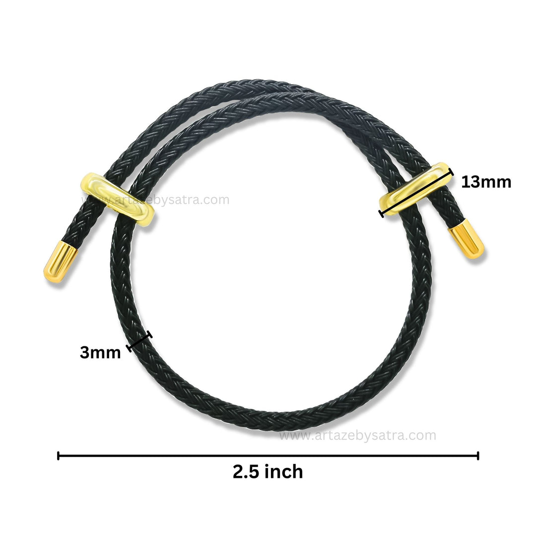 Black Adjustable Bracelet | Size : 2.5inch | Qty : 1pc