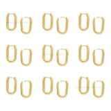 Brass Gold Plated Oval Paperclip Hoop Earrings | High Quality | Size : 25mm | Qty : 2pcs | EF78