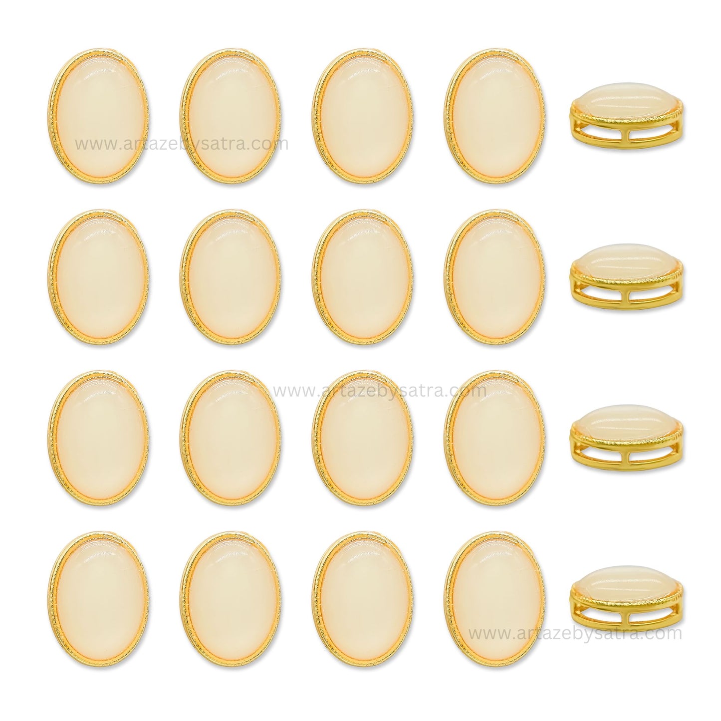 Oval Meenakari Kundan Beads | Size : 16mm | Qty : 12pcs | MK08