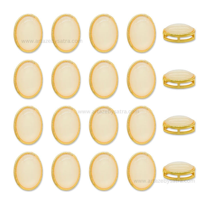 Oval Meenakari Kundan Beads | Size : 16mm | Qty : 12pcs
