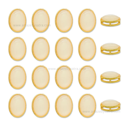 Oval Meenakari Kundan Beads | Size : 16mm | Qty : 12pcs | MK08