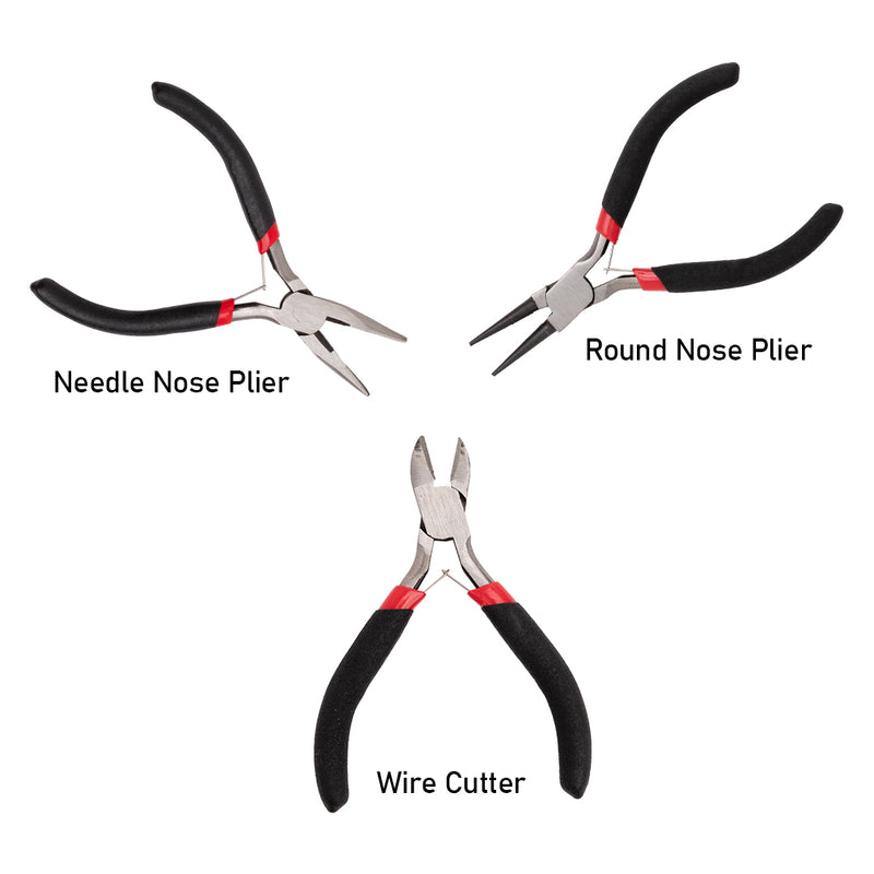 Jewellery Pliers Set | Needle Nose Plier | Wire Cutter | Round Nose Plier(19no.)