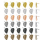 Drop Shape Metal Base Earring Stud | Size : 14mm | 6pcs (3 Pair) | EF60