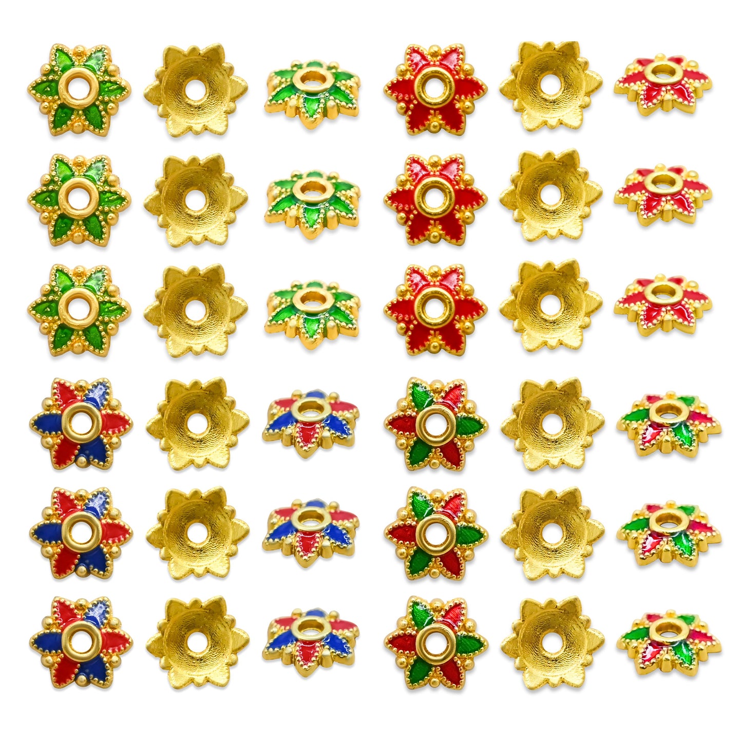 Designeer Meenakari Beads Cap | Size : 7mm | Qty : 50pcs | MK43