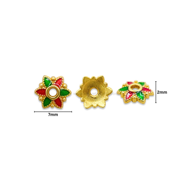 Designeer Meenakari Beads Cap | Size : 7mm | Qty : 50pcs | MK43