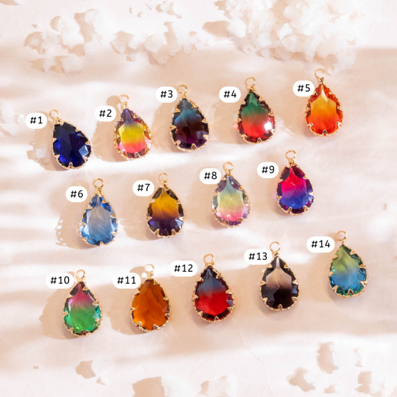 Luxure Diamond Ombre Charm Connector Pendant | Size : 10mm | 01Pcs-LUX-31