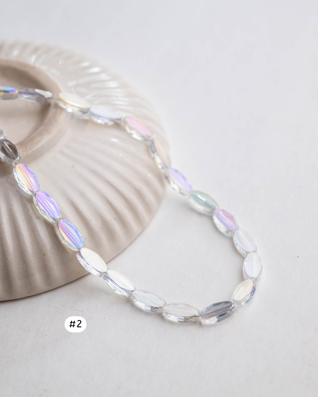 Vibrant Glass Oval Beads | Size : 10mm | Qty : 1 line-approx 50pcs | GB26