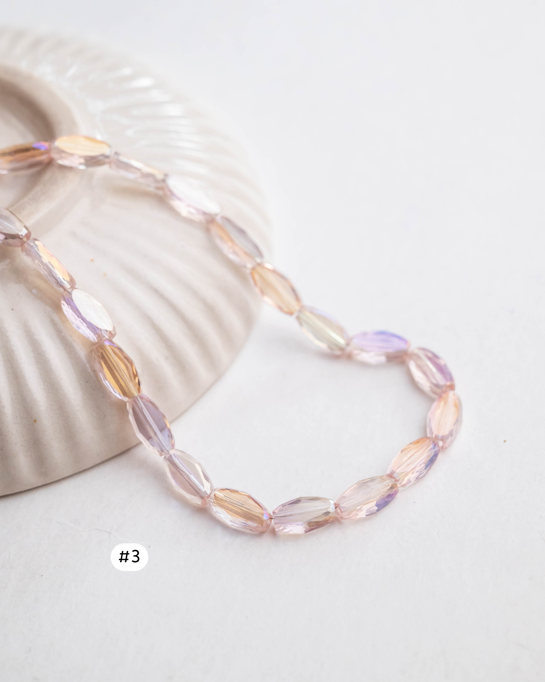 Vibrant Glass Oval Beads | Size : 10mm | Qty : 1 line-approx 50pcs | GB26