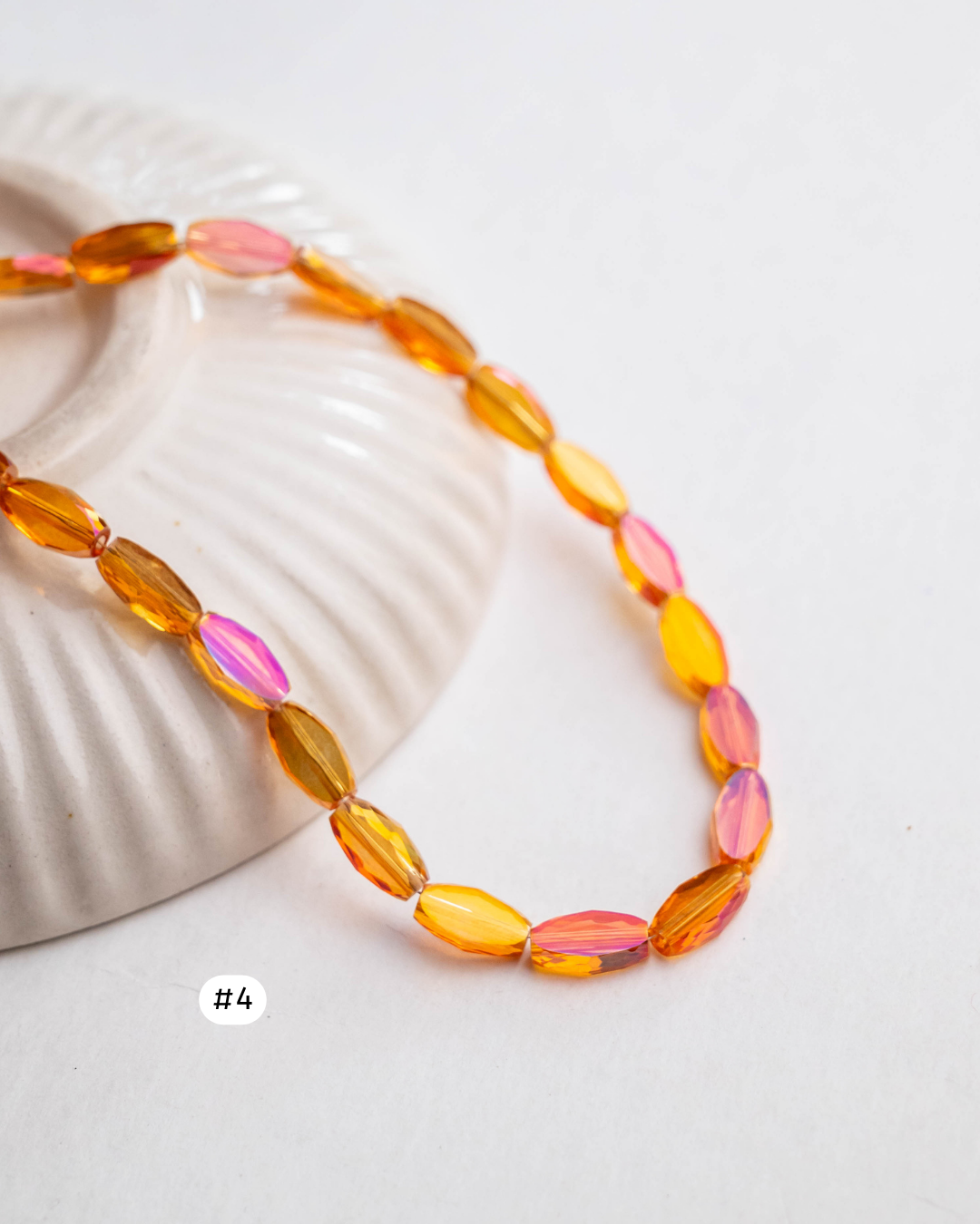 Vibrant Glass Oval Beads | Size : 10mm | Qty : 1 line-approx 50pcs | GB26