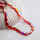 Vibrant Glass Oval Beads | Size : 10mm | Qty : 1 line-approx 50pcs | GB26
