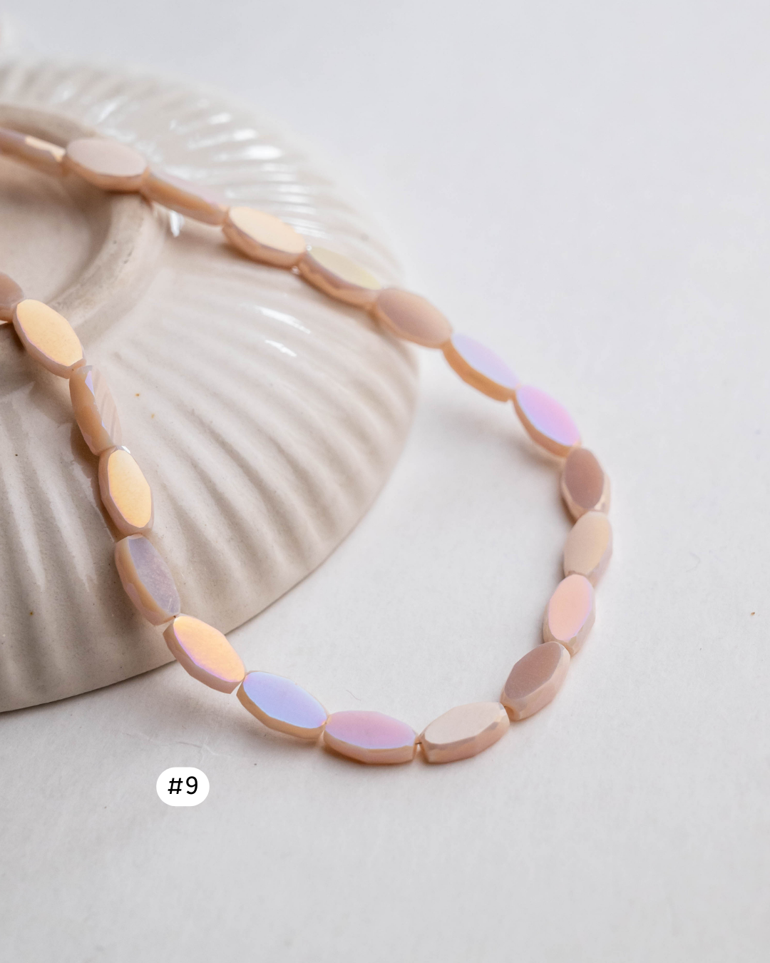 Vibrant Glass Oval Beads | Size : 10mm | Qty : 1 line-approx 50pcs | GB26