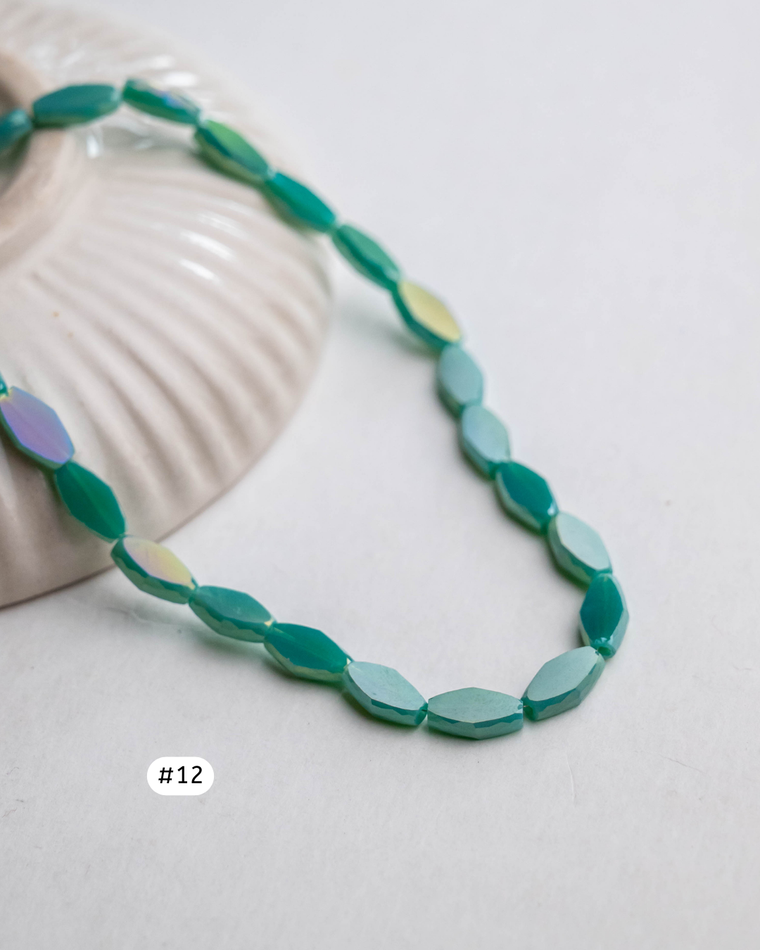 Vibrant Glass Oval Beads | Size : 10mm | Qty : 1 line-approx 50pcs | GB26