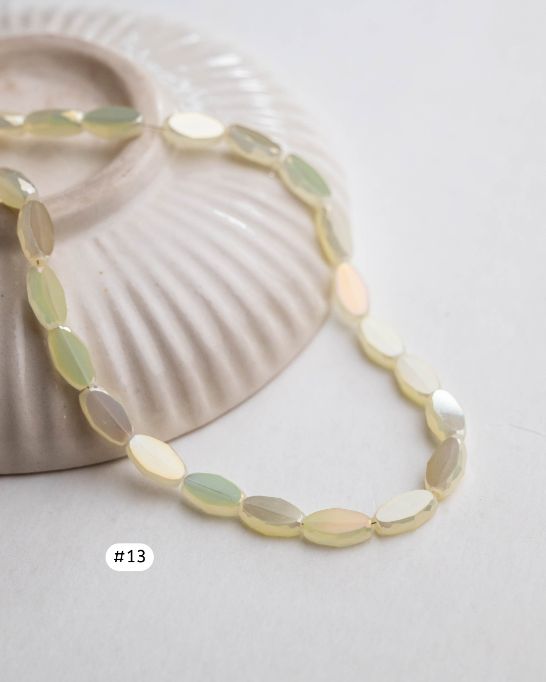 Vibrant Glass Oval Beads | Size : 10mm | Qty : 1 line-approx 50pcs | GB26