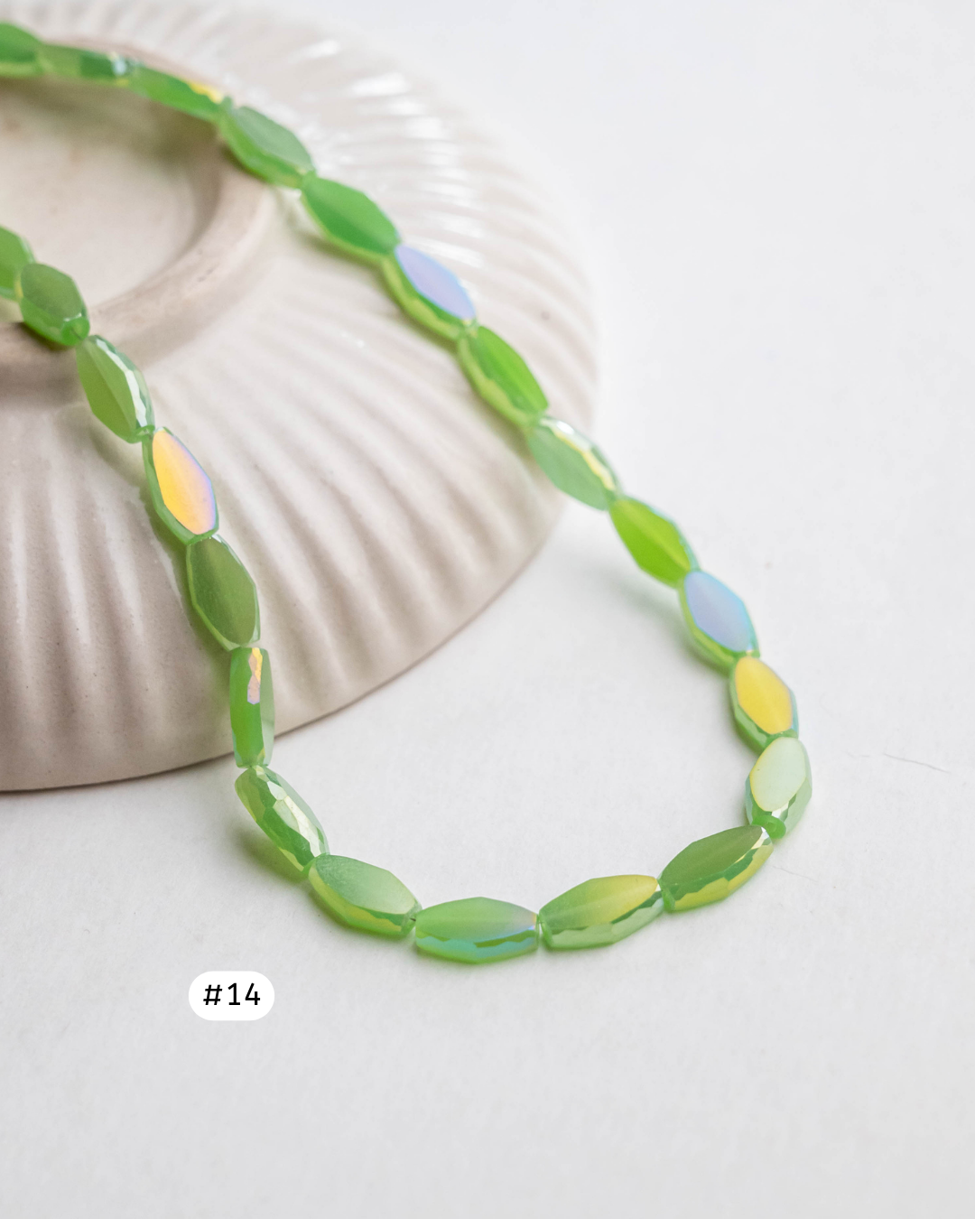 Vibrant Glass Oval Beads | Size : 10mm | Qty : 1 line-approx 50pcs | GB26