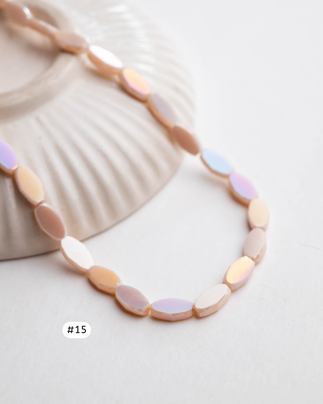 Vibrant Glass Oval Beads | Size : 10mm | Qty : 1 line-approx 50pcs | GB26