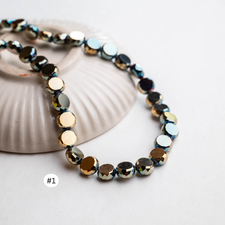Round Elegant Glass Beads | Size - 10mm | 39pcs | GB49