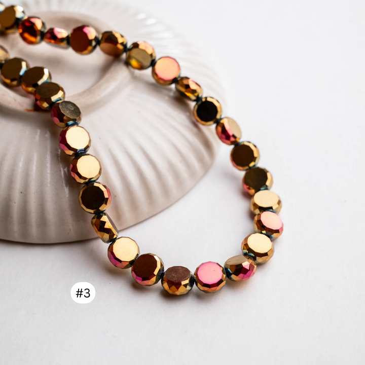 Round Elegant Glass Beads | Size - 10mm | 39pcs | GB49