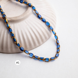 Gold-Dusted Matte Black Beads | Size : 6mm | Qty : 2 line-approx 100pcs | GB30