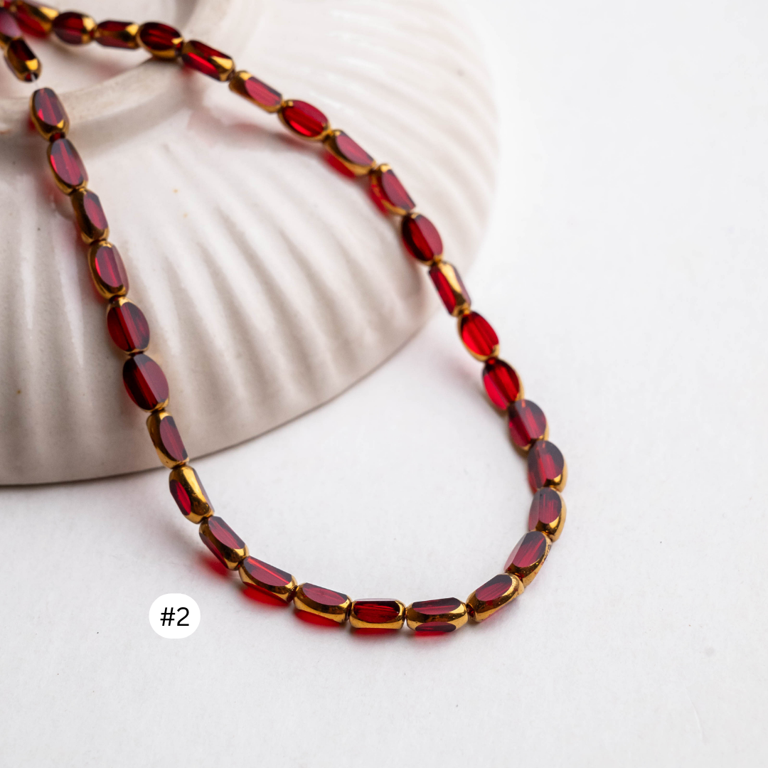 Gold-Dusted Matte Black Beads | Size : 6mm | Qty : 2 line-approx 100pcs | GB30