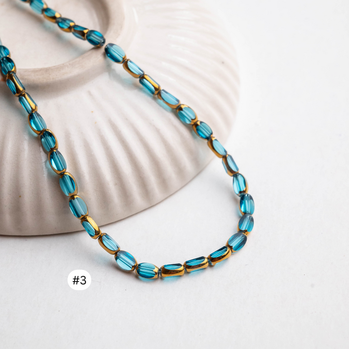 Elegant Glass Beads | Size - 6mm | Approx 100pcs 2line | GB16