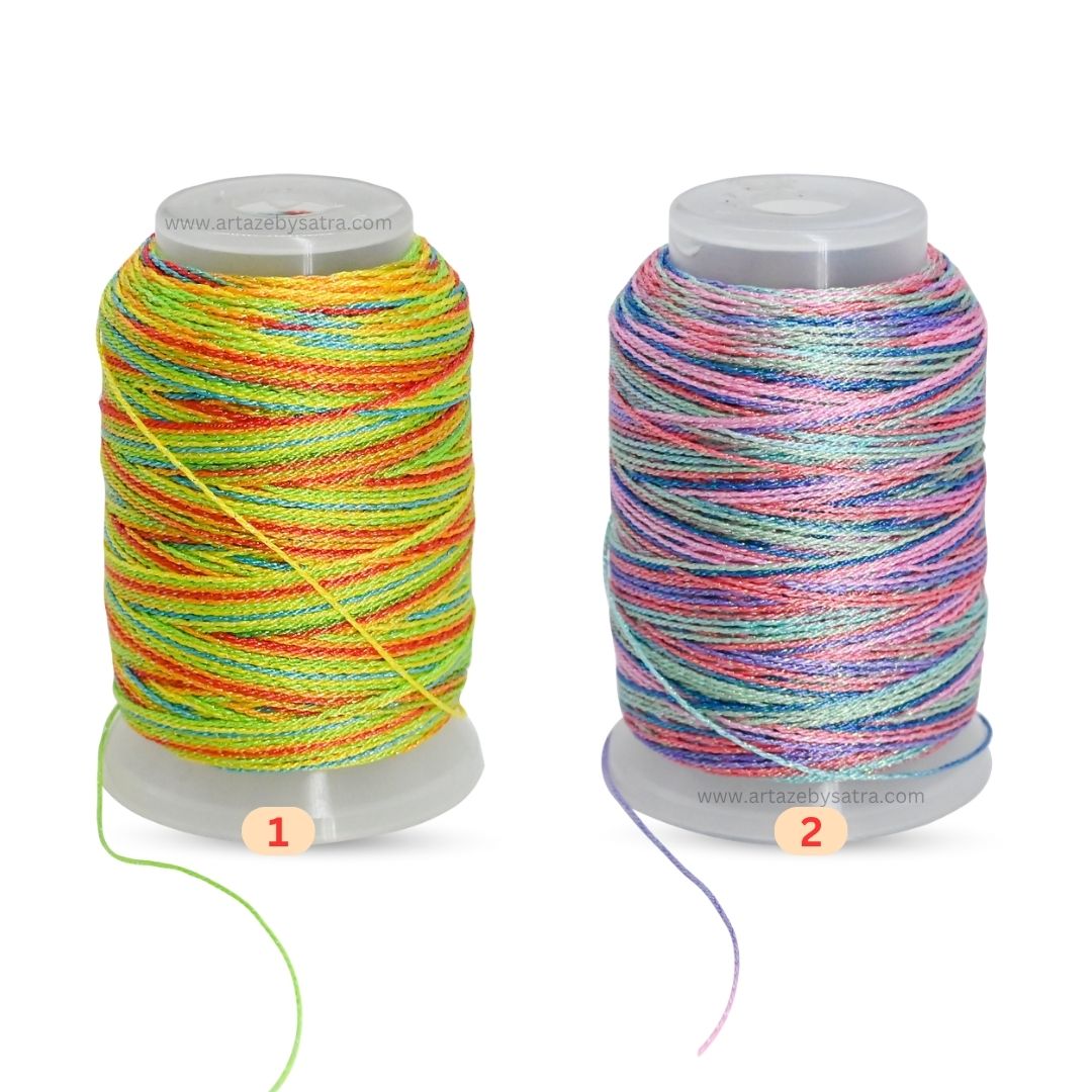 Gliter Decorative Thread | Size : 0.25mm | Qty : Approx 100mtr per roll | WT37