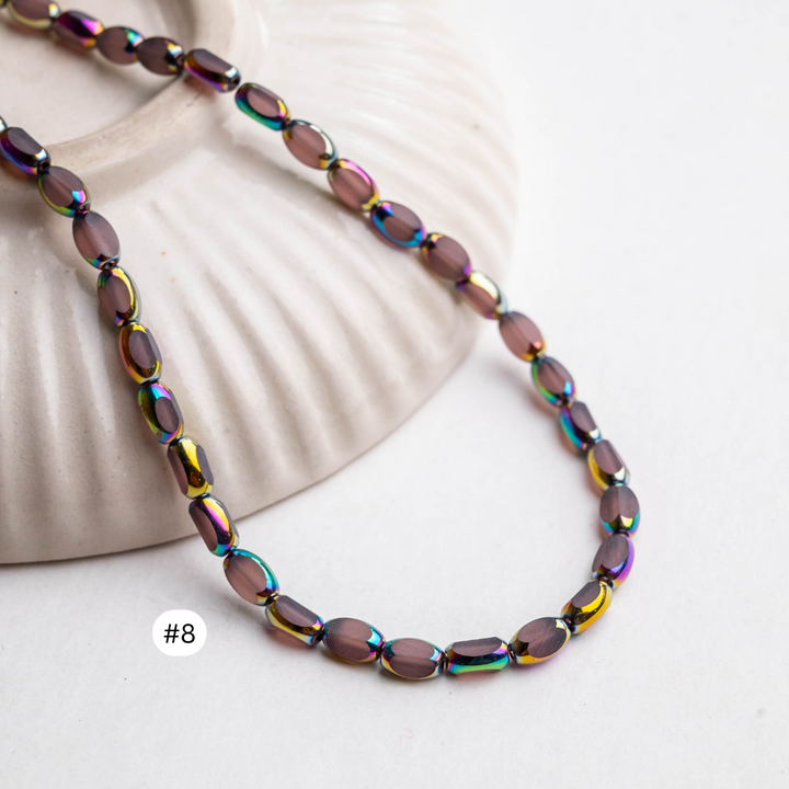 Elegant Glass Beads | Size - 6mm | Approx 100pcs 2line | GB16