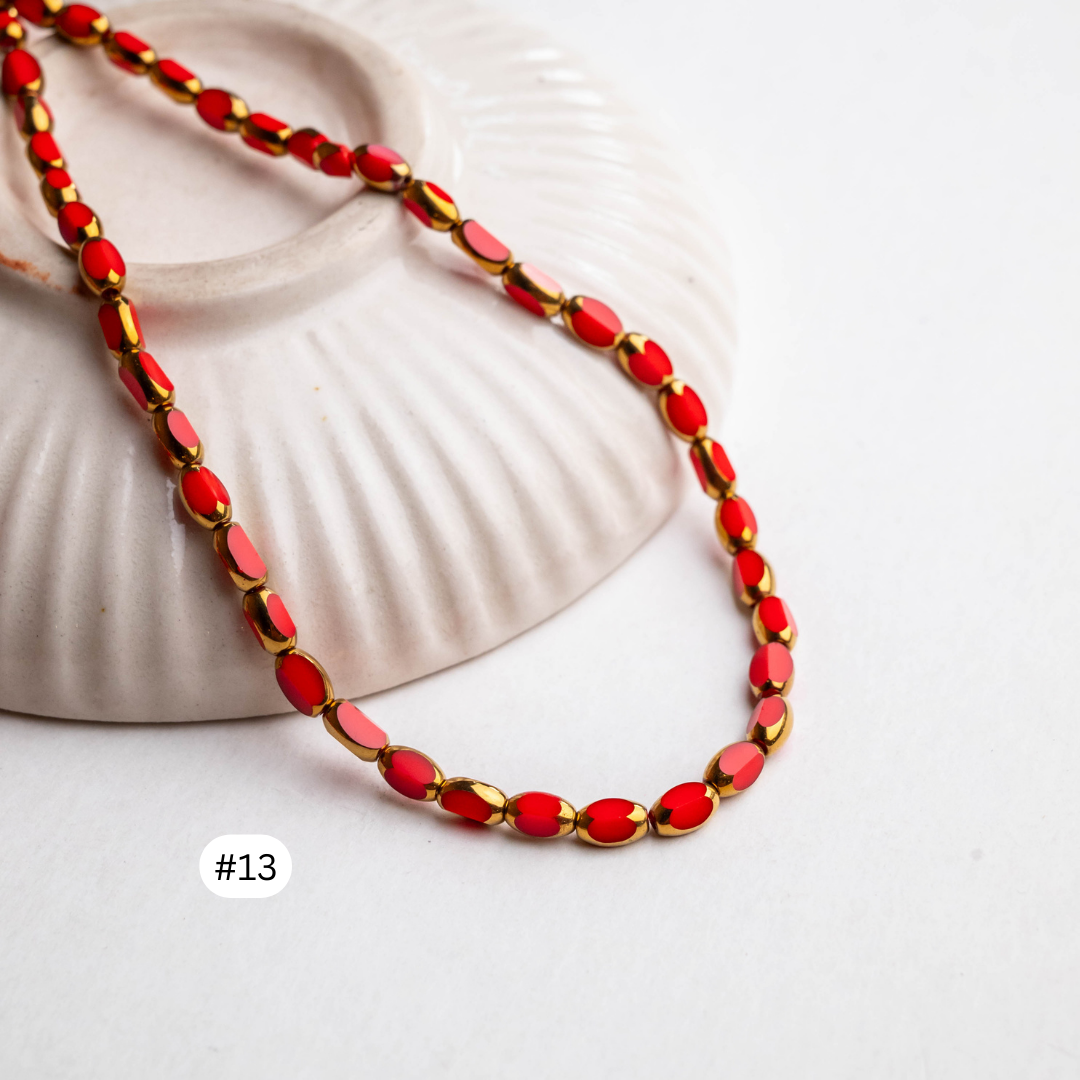 Elegant Glass Beads | Size - 6mm | Approx 100pcs 2line | GB16