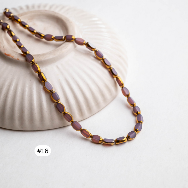 Elegant Glass Beads | Size - 6mm | Approx 100pcs 2line | GB16