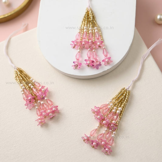 Pearl & Acrylic Bead Hanging Tassels | Size : 75mm | Qty : 10pcs | T15