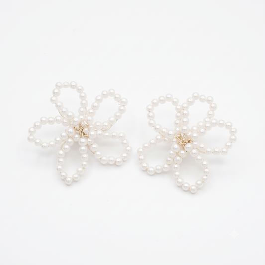 Cream Beads Hair Accessories | Size : 35mm | Qty : 6pcs | HA25