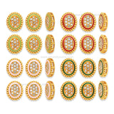 Oval Meenakari Kundan Beads | Size : 10mm | Qty : 12pcs | MK25