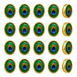 Oval Peacock Meenakari Kundan Beads | Size : 12mm | Qty : 12pcs | MK44