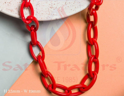 Acrylic Link Chain | Size : H-35mm W-19mm | 1 Meter
