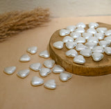 Crushed Heart Shape Pearl Finish Beads | Size : 20mm | PPB118